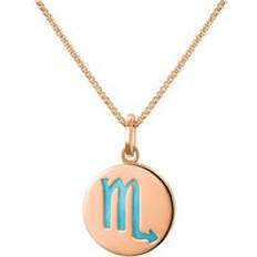 Rose Gold Necklaces C. W. Sellors 9ct Rose Gold Turquoise Zodiac Scorpio Round Necklace Gold