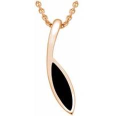 Rose Gold Necklaces C. W. Sellors 9ct Rose Gold Whitby Jet Toscana Marquise Necklace Rose Gold