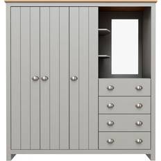 Shelves Wardrobes Lexington 3 Door Combi Grey Wardrobe 171x180cm