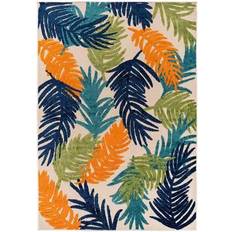 World Rug Gallery Tropical Floral Modern Blue