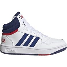 Adidas Kid's Hoops Mid - Cloud White/Victory Blue/Better Scarlet