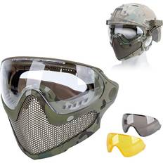 Paintball TS TAC-SKY Tactical Mask Tracer Airsoft Mask Impact Resistant Matching FAST Helmet Steel Mesh Eye Protection Goggles For Airsoft Paintball