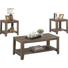 Monarch Specialties Rectangle Dark Taupe Small Table 50.8x106.7cm 3pcs