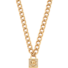 Michael Kors Precious Pavé Lock Necklace - Gold/Transparent