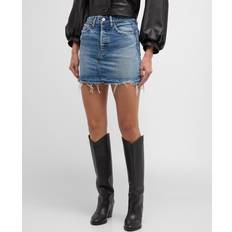 Moussy Lincoya Distressed Denim Mini Skirt