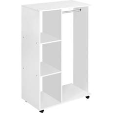 Casters Clothing Storage Homcom Open White Wardrobe 80x128cm