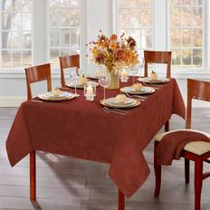 Elrene Home Fashions Elegant Woven Leaves Jacquard Tablecloth Red (177.8x)