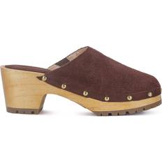 Brown - Women Clogs Rag & Co Women's Cedrus Block Heel Clogs