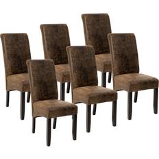 tectake Luxury Antique Brown Kitchen Chair 106cm 6pcs