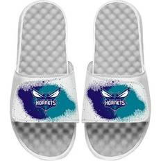 Islide Men's White Charlotte Hornets Spray Paint Sandals