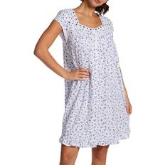 Eileen West Women's Printed Cap-Sleeve Nightgown White Multi