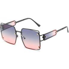 HKHBJS Square Cut Oversized Metal Temples