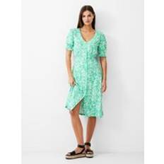 Pleats Dresses French Connection Florale Button-Through Midi Dress Poise Green/White