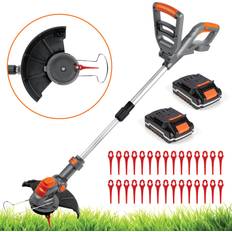 Terratek 20V Cordless Grass Strimmer Lightweight Trimmer with 30 Spare Blades