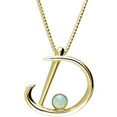 C. W. Sellors Love Letters Initial Necklace - Gold/Opal