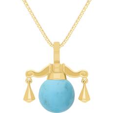 C. W. Sellors Zodiac Libra Bead Pendant - Gold/Turquoise