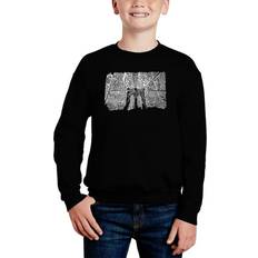 LA Pop Art Kid's Brooklyn Bridge Word Crewneck Sweatshirt - Black