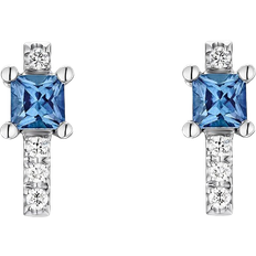 Guia Stud Earrings - White Gold/Sapphire/Diamonds