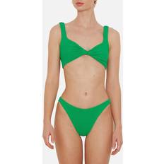 Green - Women Swimwear Hunza G Juno Seersucker Twisted Bikini Green
