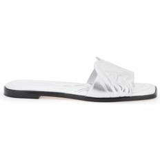 Alexander McQueen Slides Alexander McQueen Alexander Mcqueen Laminated Leather Slides With Embossed Seal Logo