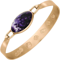 C. W. Sellors King's Coronation Wide Oval Bangle - Rose Gold/Purple