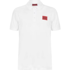 Slim Polo Shirts HUGO BOSS Dereso Cotton Piqué Slim Fit Polo Shirt with Logo Label - White