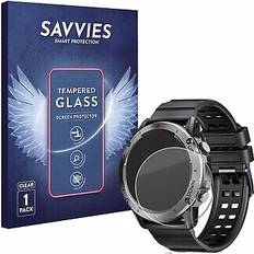Savvies Panzerglas Schutzglas Displayschutz, Sportuhr Smartwatch Zubehör, Transparent