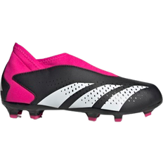 Pink Football Shoes Children's Shoes Adidas Junior Predator Accuracy.3 Laceless FG - Core Black/Cloud White/Team Shock Pink 2