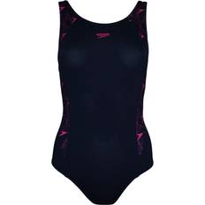 3XL Swimsuits Speedo Women's Boomstar Splice Flyback Swimsuit - Black/Pink