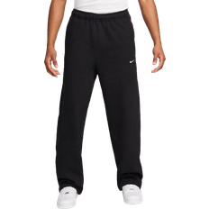 Nike Men's Solo Swoosh Open-Hem Fleece Pants - Black/White