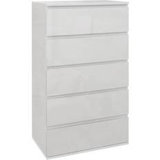 White Chest of Drawers Homcom High Gloss White Chest of Drawer 53x100cm