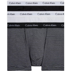 Calvin Klein Cotton Stretch Trunks 3-pack - White/B&W Stripe/Black