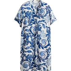 H&M Viscose Tunic Dress - White/Blue Floral