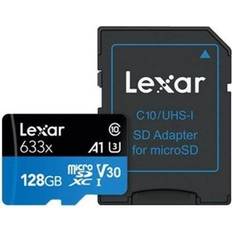 128 GB - microSDXC Memory Cards & USB Flash Drives LEXAR High Performance microSDXC Class 10 UHS-I U3 A1 95/45MB/s 128GB (633x) +SD adapter