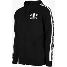 Clothing Umbro Long Sleeve Zip Up Black Mens Taped Hoodie Track Jacket 65506U FL3 UK