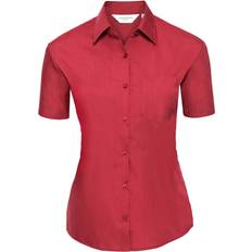 Clothing Russell Collection Womens/Ladies Poplin Easy-Care Short-Sleeved Formal Shirt