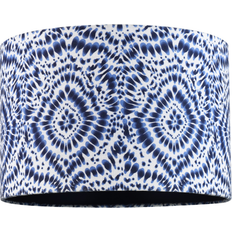 Happy Homewares Modern Kaleidoscope Drum White/Midnight Blue Shade 30cm