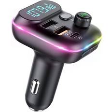 Chronus Bluetooth 5.0 FM Transmitter for Car, Hands-Free Calling,Dual