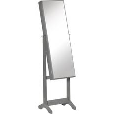 Grey Jewellery Homcom Cabinet Mirror Lockable Organiser - Grey
