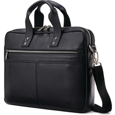 Black - Leather Briefcases Samsonite Classic Slim Brief - Black