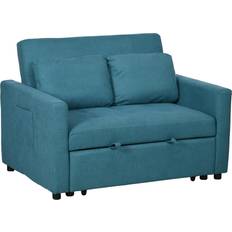 Blue 2 Homcom Fabric Convertible 2 Bed Blue Sofa 120cm 2 Seater