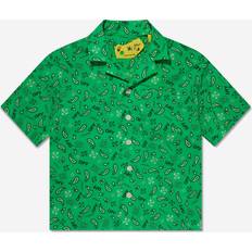 Off-White Kids bandana-print cotton shirt kids Cotton Green