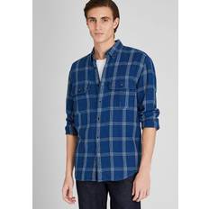 Club Monaco Long Sleeve Relaxed Indigo Twill Shirt Jacket