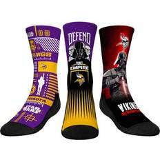 Rock Em Socks Youth Stormtrooper & Darth Vader Minnesota Vikings Three-Pack Star Wars Crew Set