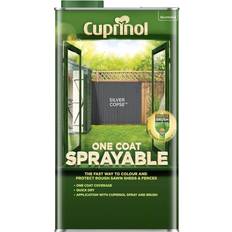 Cuprinol One Coat Sprayable Fence Treatment Wood Paint Silver Copse 5L