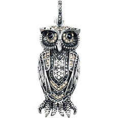 Muffiy jewelry Owl The Queen of The Night Pendant - Silver/Black/Transparent