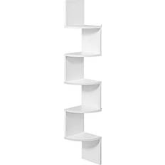 Shelves Book Shelves Vasagle Corner White Book Shelf 127.5cm
