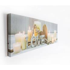 Grey Framed Art Graham & Brown The Home Love Led Light Neutral Framed Art 90x30cm