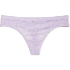 PINK Wear Everywhere Lace Thong Panty - Pastel Lilac