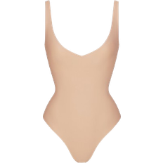 Polyamide Bodysuits SKIMS Body Unlined Plunge Thong Bodysuit - Clay